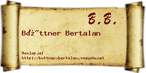 Büttner Bertalan névjegykártya